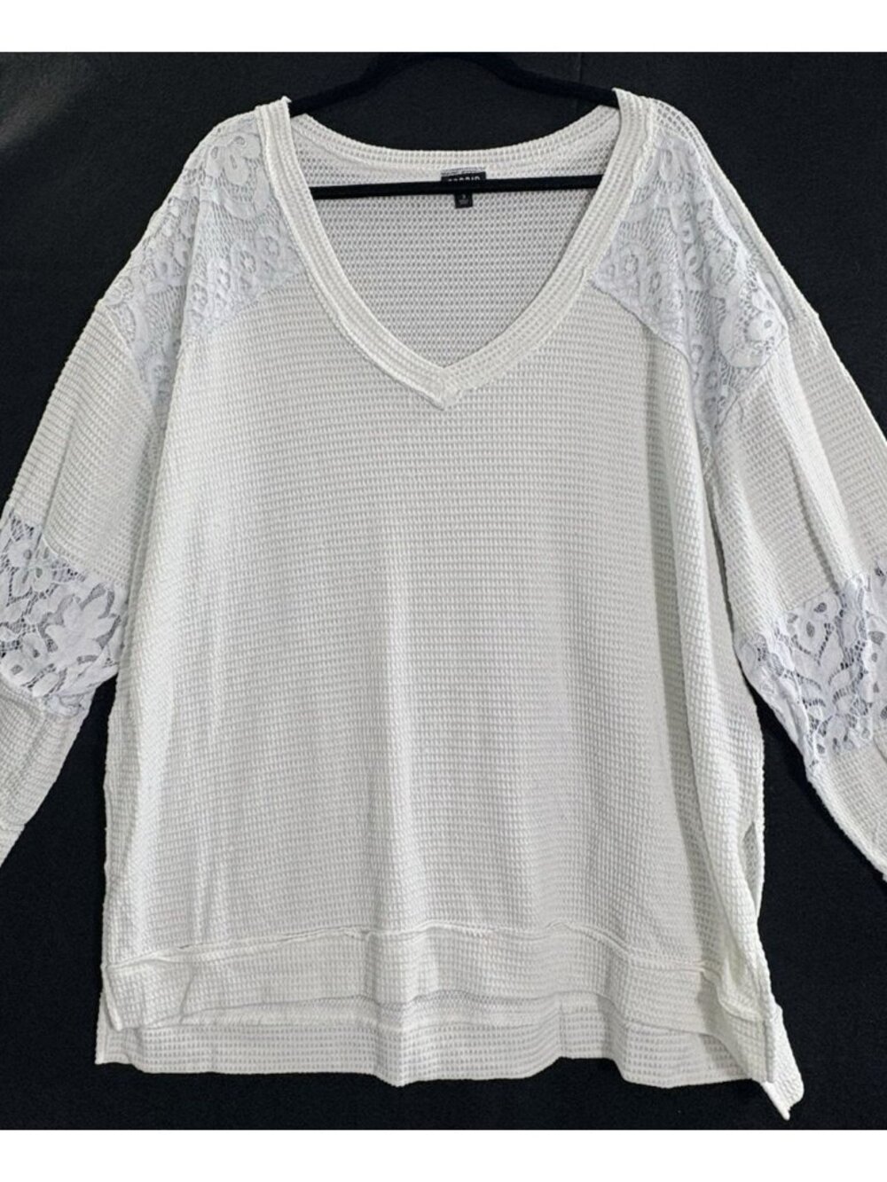 TORRID Women Long Sleeve Lace Accents Pullover Thermal Top Sz 3X White 59-8